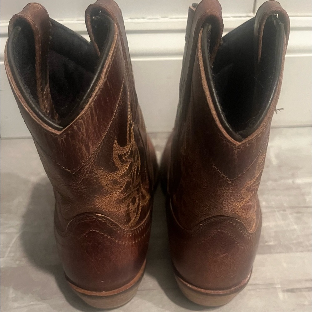 Dingo Western Leather Ankle Boots - Rich Brown womens 7.5 - Picture 3 of 7